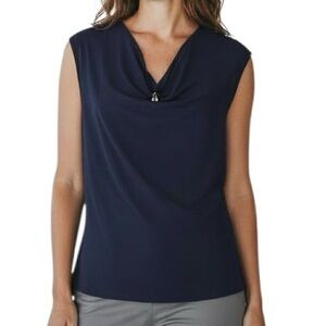 NWT WHITE HOUSE BLACK MARKET Sleeveless Cowl Neck Pendant Blouse Size X-Large